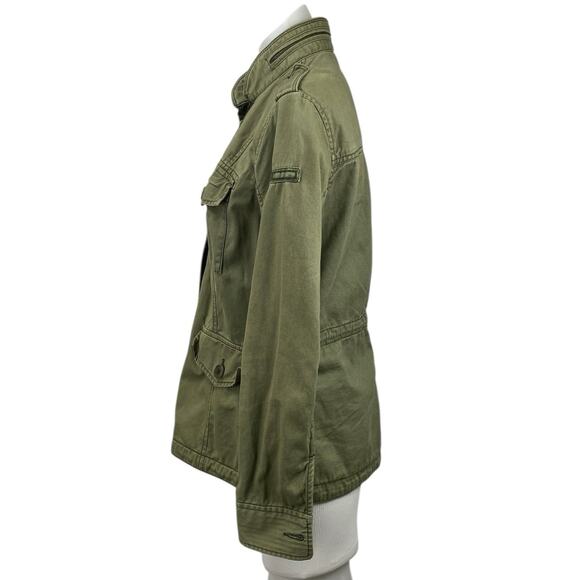 Abercrombie & Fitch Women's Green Long Sleeve Full Zip Utility Coat Jacket Sz M - Picture 2 of 5